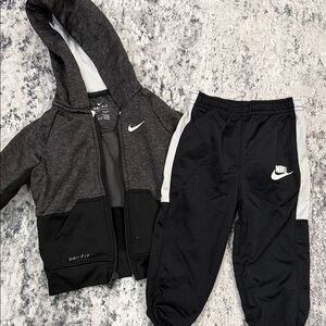 Nike Kids Charcoal and Black Jogger Set